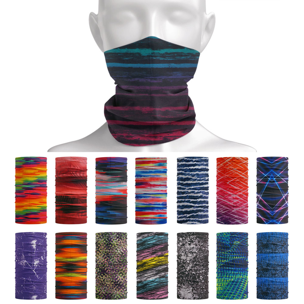 Headband Summer Knit - ผ้าโพกหัวผูกคอลายทางสำหรับผู้หญิงผ้าพันผมสำหรับใส่กลางแจ้งฤดูร้อนผ้าพันคอปั่นจักรยานกันฝุ่นอเนกประสงค์