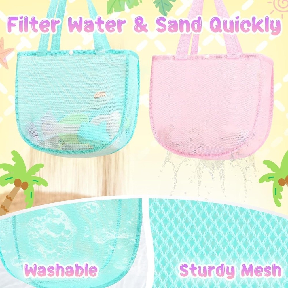 Tote Bag Beach - กระเป๋าตาข่ายสีพื้นน้ำหนักเบา Dopamine ความจุขนาดใหญ่ กระเป๋าชายหาดแบบใช้ซ้ำได้ กันน้ำ เป็นมิตรต่อสิ่งแวดล้อม