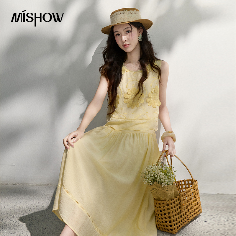 MISHOW เสื้อปักลายดอกไม้สไตล์ฝ - Midi Skirt Floral บทวิจารณ์และราคา