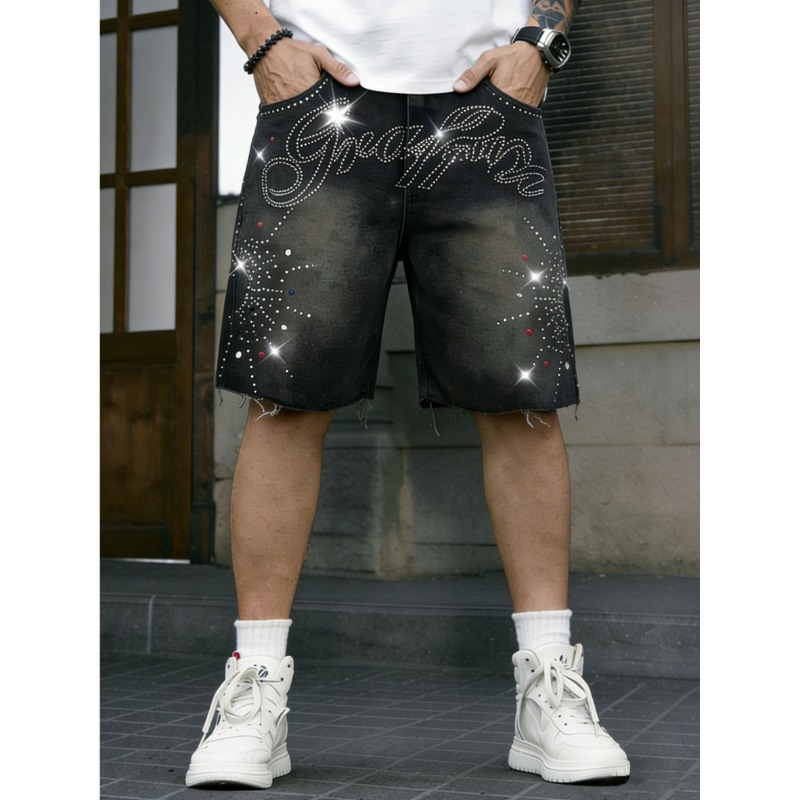 กางเกงยีนส์ขาสั้นผู้ชายสไตล์อเ - Shorts Denim Frayed บทวิจารณ์และราคา