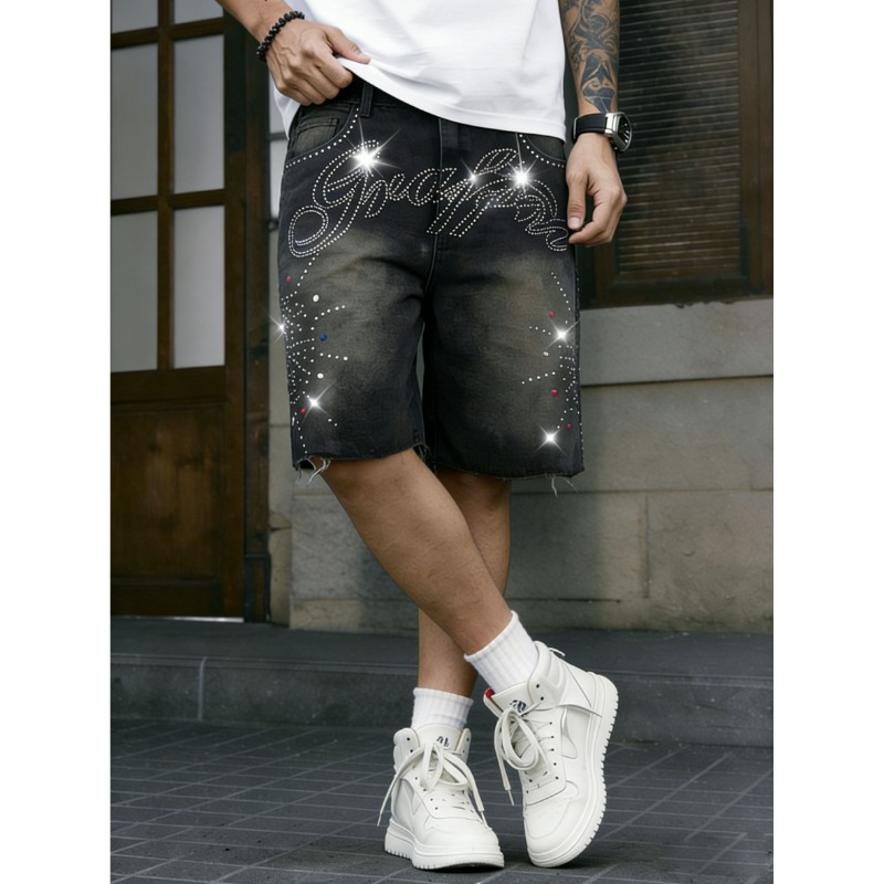 กางเกงยีนส์ขาสั้นผู้ชายสไตล์อเ - Shorts Denim Frayed บทวิจารณ์และราคา