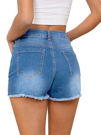 กางเกงยีนส์ขาสั้นสไตล์วินเทจเอ - Shorts Denim Frayed บทวิจารณ์และราคา