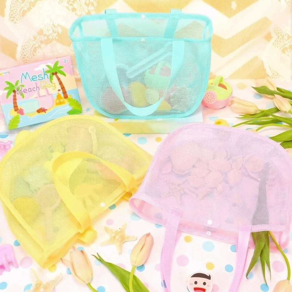 กระเป๋าตาข่ายสีพื้นน้ำหนักเบา  - Tote Bag Beach บทวิจารณ์และราคา