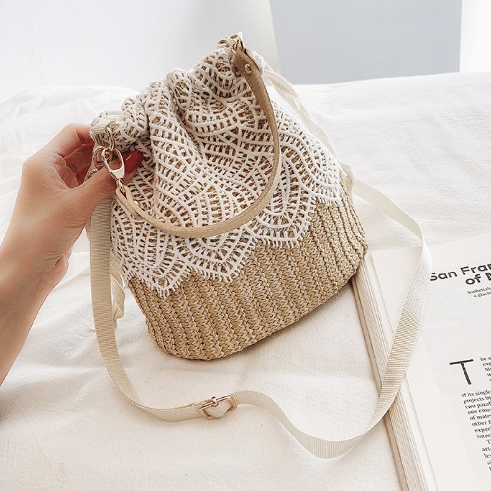 กระเป๋าสะพายไหล่ลายลูกไม้แบบพก - Tote Bag Beach บทวิจารณ์และราคา